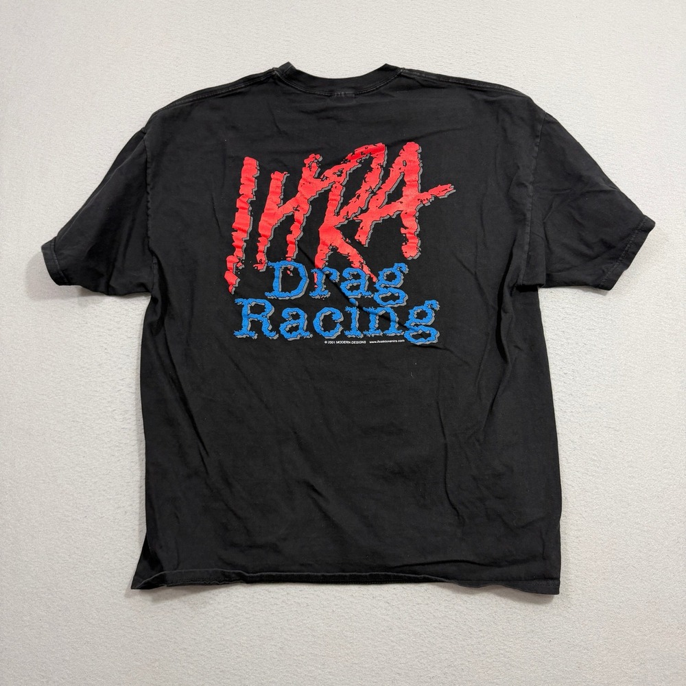 Vintage IHRA Drag Racing Shirt Men's 2XL Black 2001 Racing Cars y2k Hot Rod